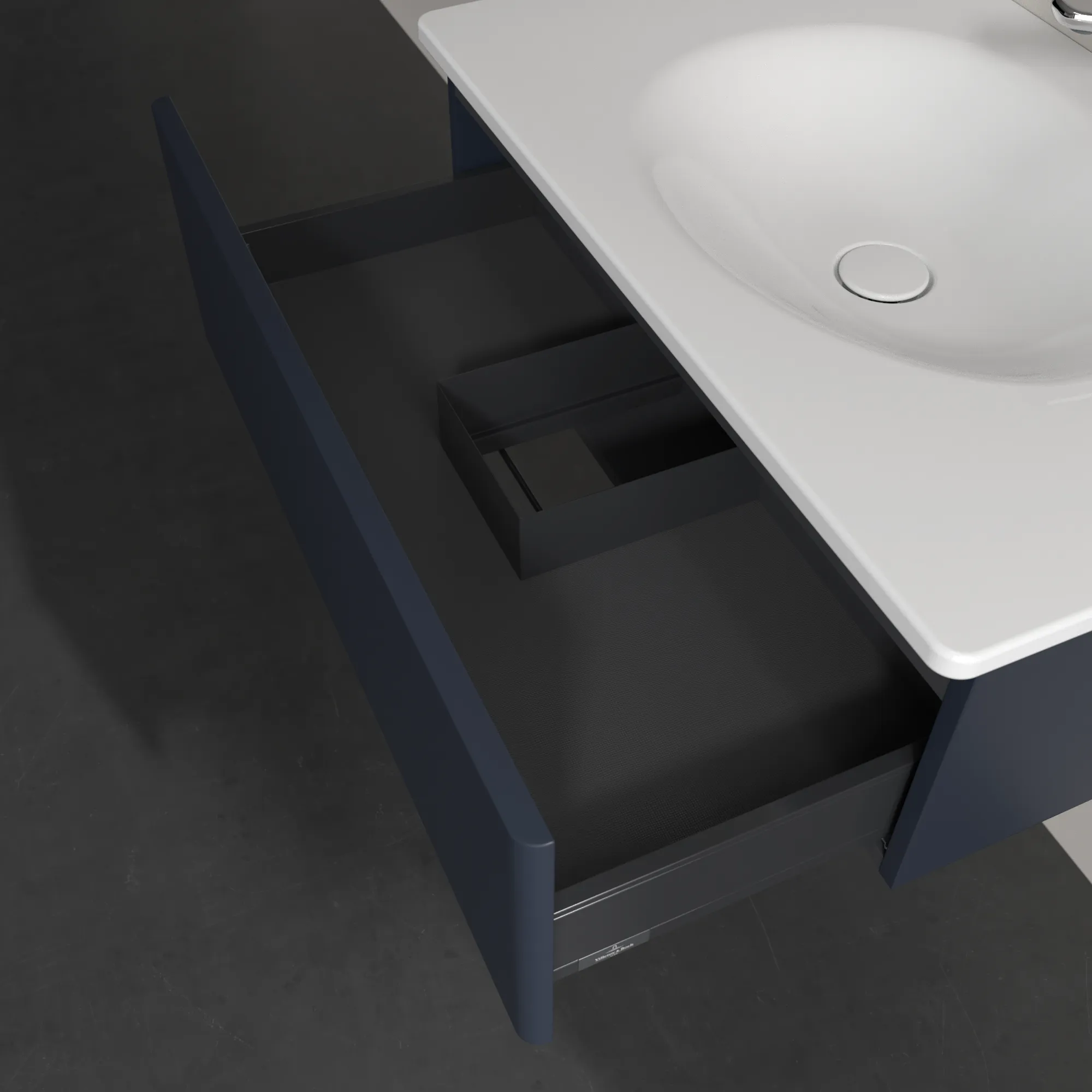 Villeroy & Boch Antao Waschbeckenunterschrank K01, 788x256x496 mm, Midnight Blue Matt