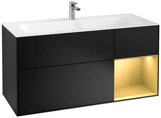 Villeroy & Boch Waschtischunterschrank „Finion“ für Schrankwaschtisch 1196 × 591 × 498 mm Black Matt Lacquer, für Becken mittig Villeroy & Boch Waschtischunterschrank „Finion“ für Schrankwaschtisch 1196 × 591 × 498 mm Black Matt Lacquer, für Becken mittig