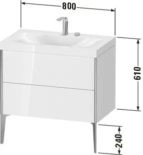 Duravit Waschtischunterschrank bodenstehend „XViu“ 80 × 61 × 48 cm in Taupe Matt