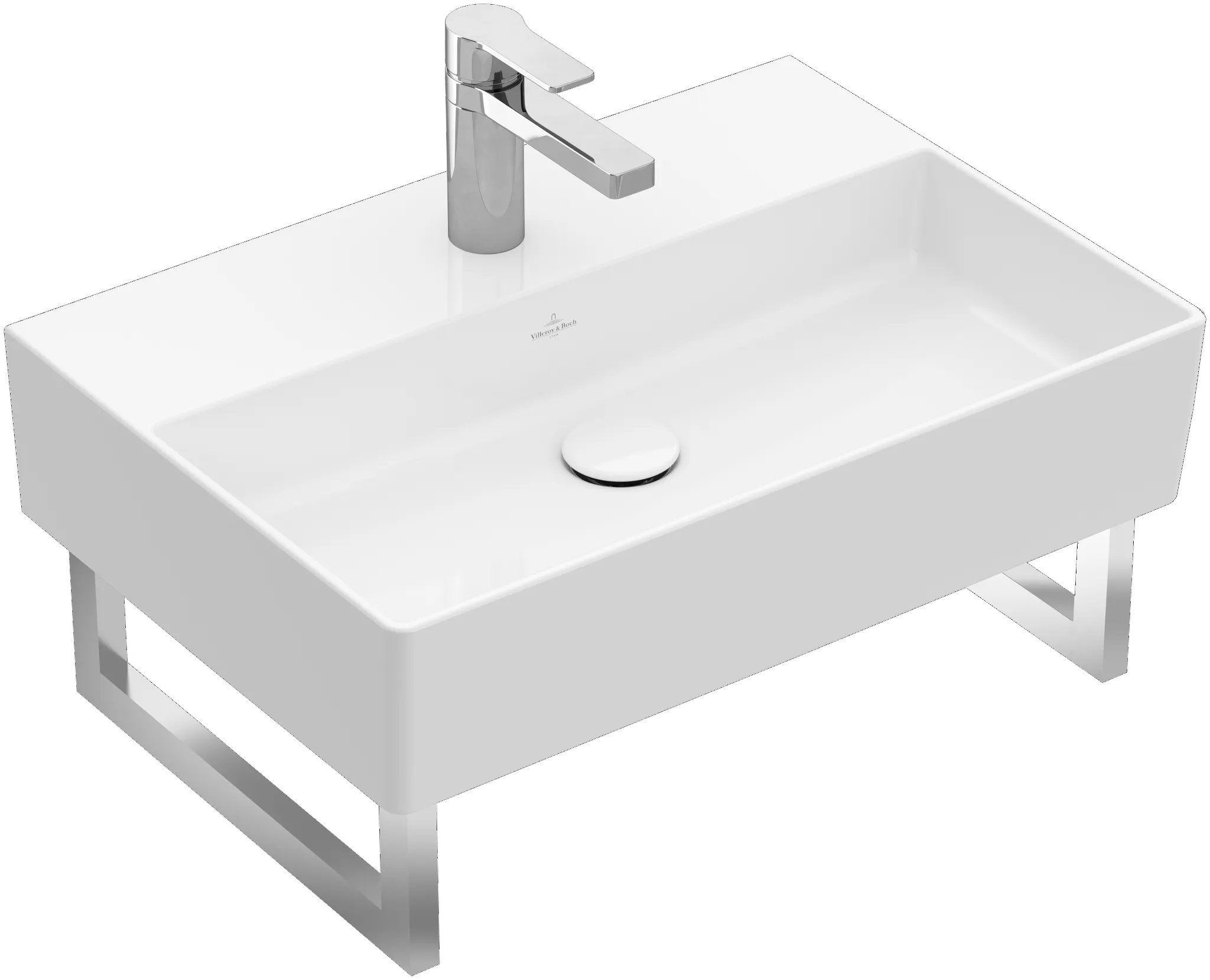 Villeroy & Boch Wandwaschtisch aus TitanCeram „Memento 2.0“ 500 × 420 × 140 mm, mit Hahnlochbohrung, Hahnlochposition mittig in Stone White Villeroy & Boch Wandwaschtisch aus TitanCeram „Memento 2.0“ 500 × 420 × 140 mm, mit Hahnlochbohrung, Hahnlochposition mittig in Stone White