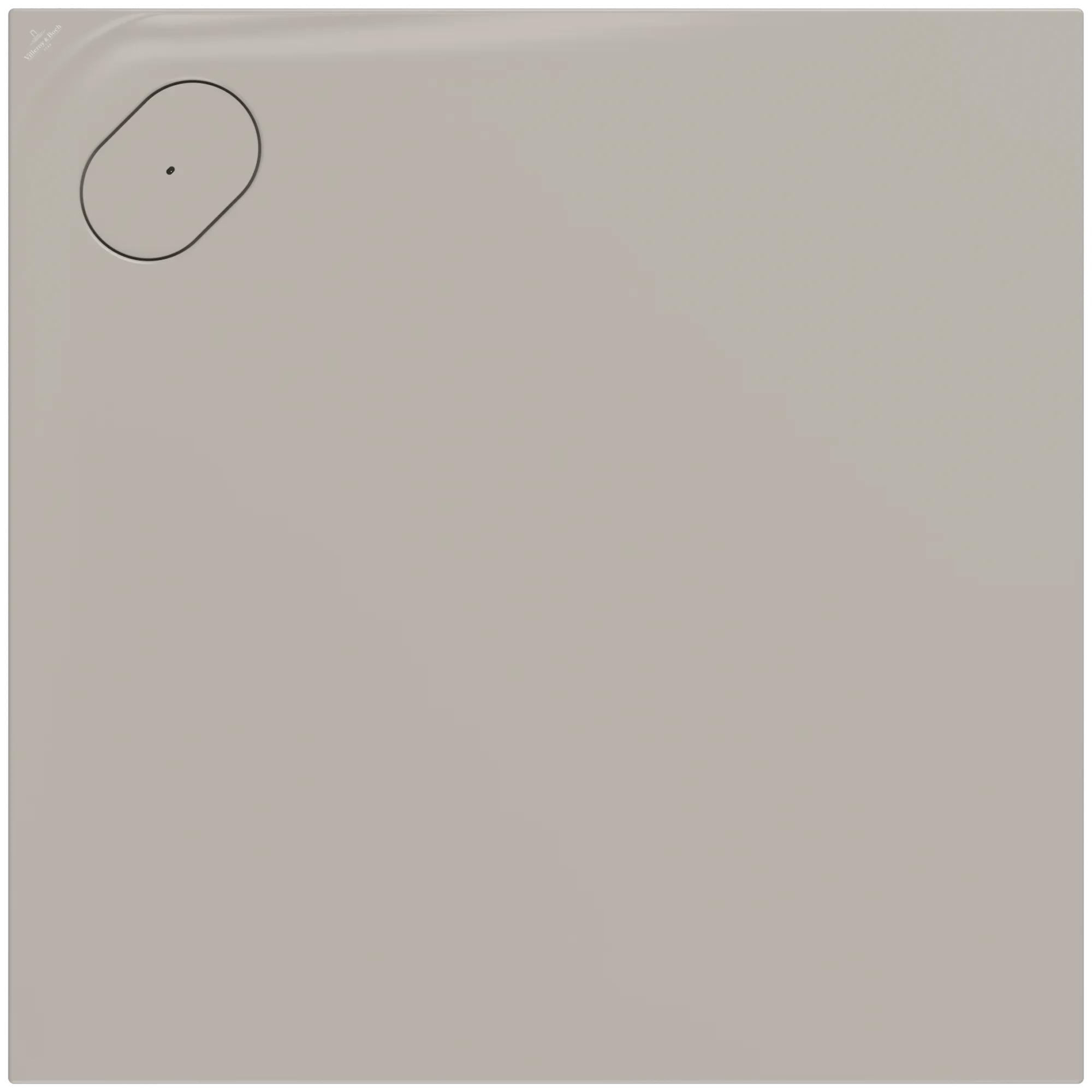 Villeroy & Boch Ecora quadratische Duschwanne Almond 1000x1000x35 mm, matt, Chrom-Edelmatt-Ablaufabdeckung