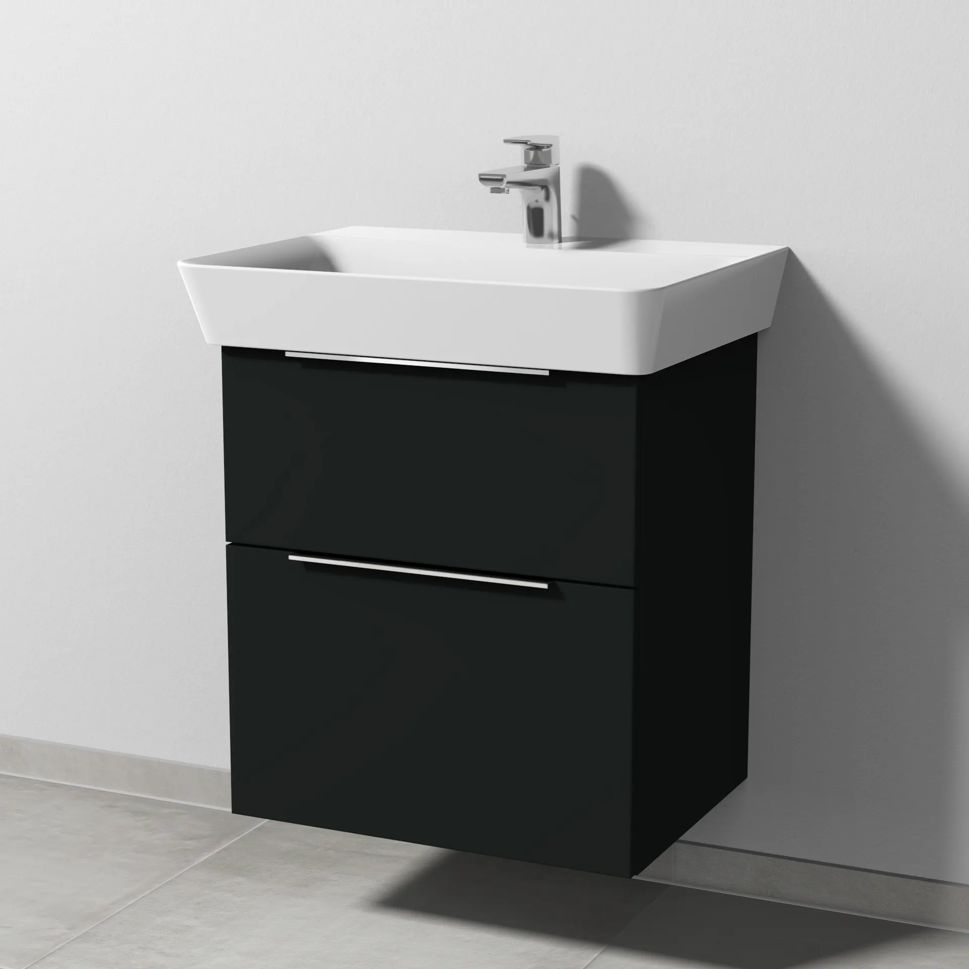 Sanipa Waschtischunterschrank „3way“ passend zu Keramik-Waschtische Connect Air Cube von Ideal Standard 525 × 582 × 402 mm in Vulkan (matt)