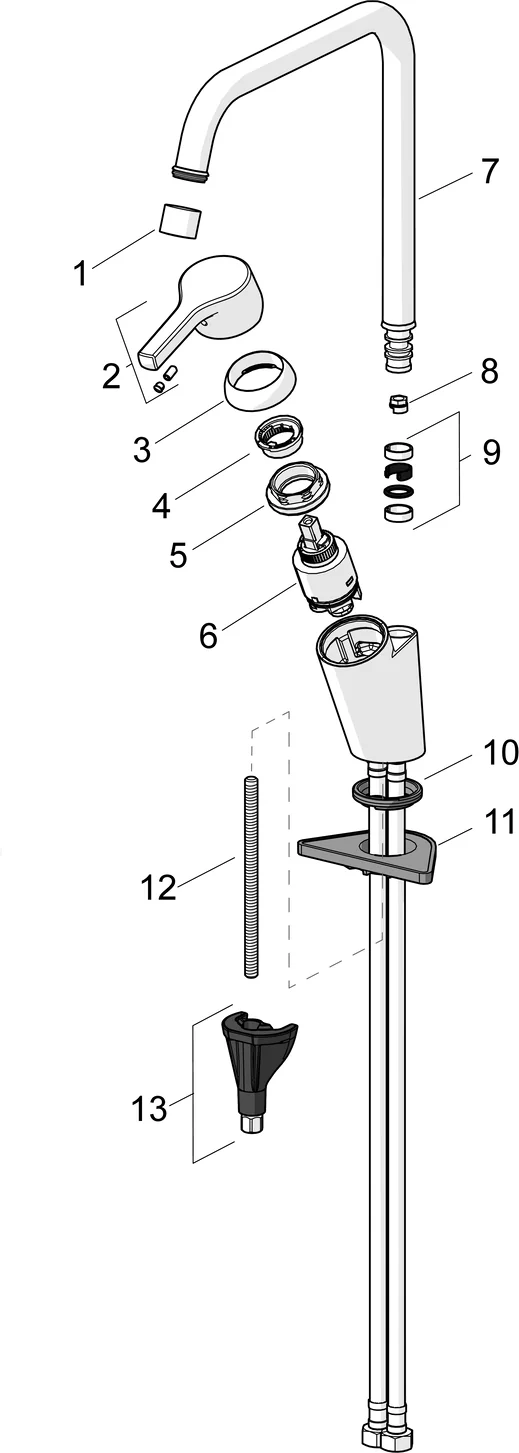 HansaPALENO Einhebelmischer Küchenarmatur 5650 Ausladung 255 mm DN15 Chrom