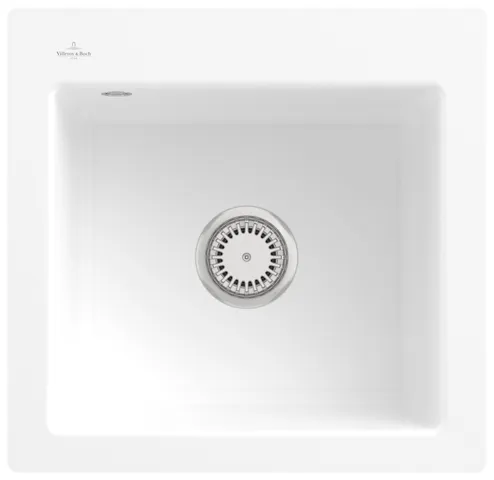 Villeroy & Boch flächenbündiges Küchenspülbecken „Subway“ 50 S flat 490 × 475 × 220 mm, für Becken mittig in Stone White Villeroy & Boch flächenbündiges Küchenspülbecken „Subway“ 50 S flat 490 × 475 × 220 mm, für Becken mittig in Stone White