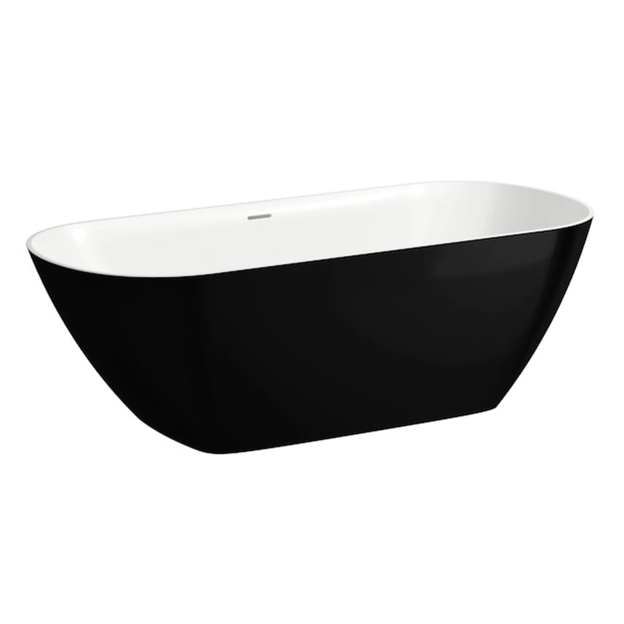 Laufen Badewanne „LUA“ freistehend 170 × 75 cm in Schwarz / Weiß