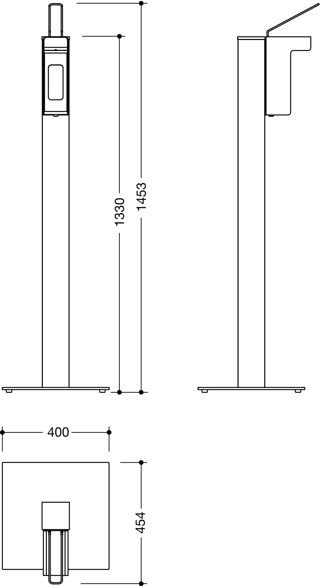 HEWI Desinfektionsspender „System 900“ 45,4 × 40 × 145,3 cm