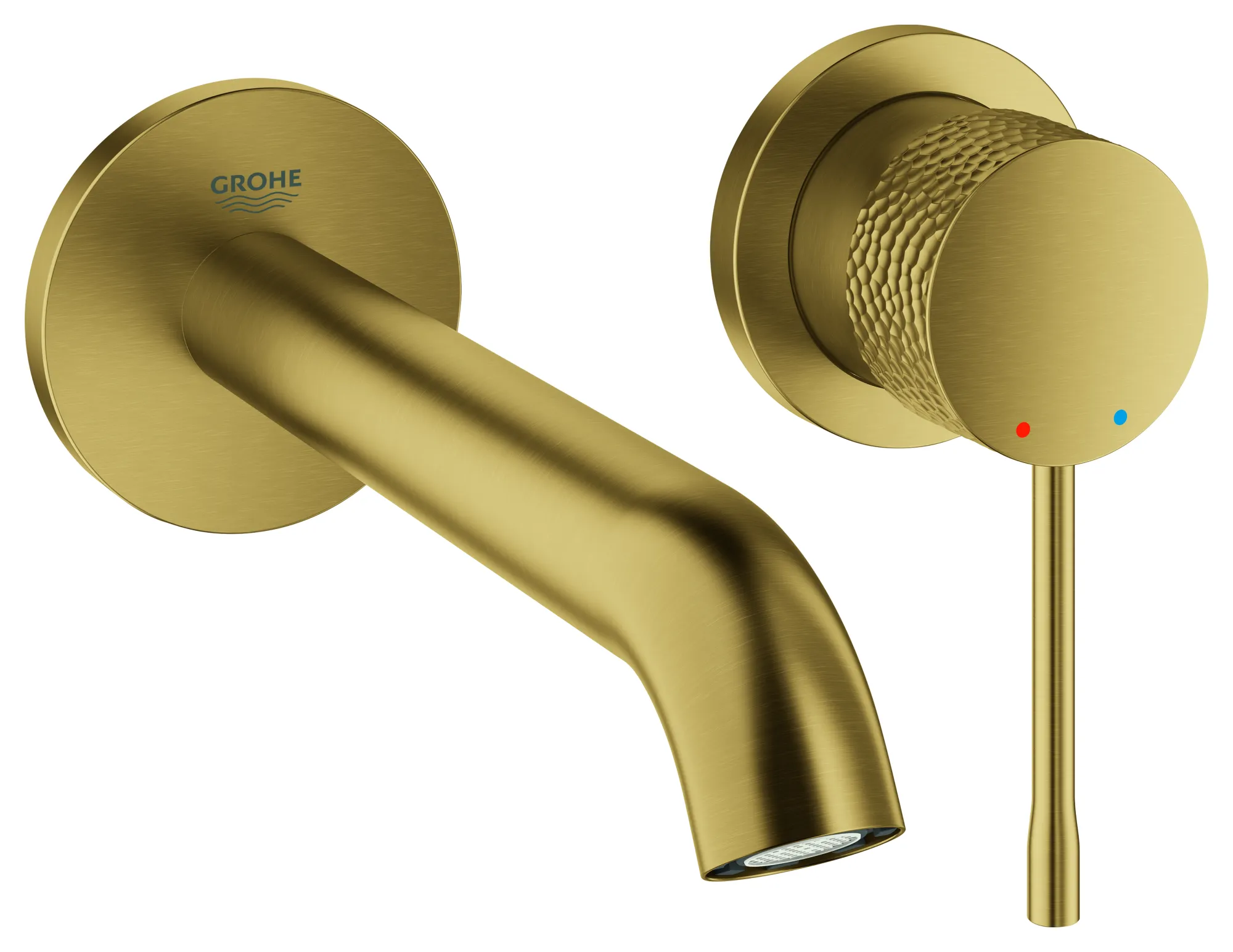 Grohe Essence 2-Loch-Waschtischbatterie Wandmontage crafted cool sunrise gebürstet