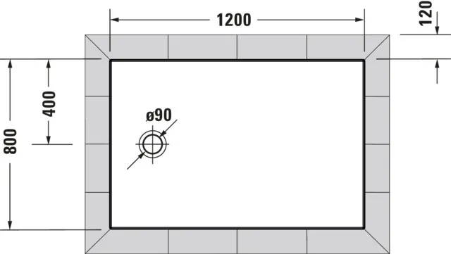 Duravit rechteck Duschwanne „Tempano“ 120 × 80 cm