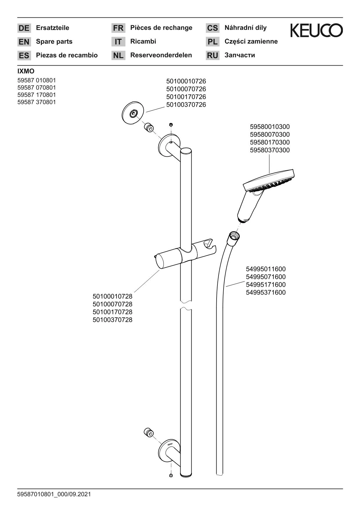 IXMO 59587010801 Brause-Set rund 855 mm verchromt