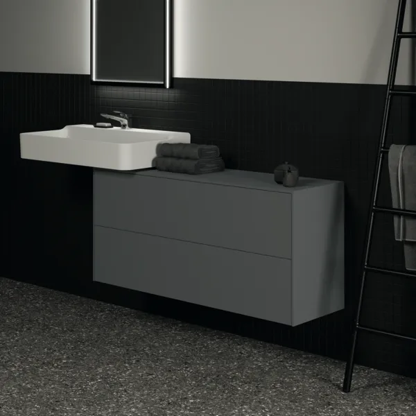 Ideal Standard Waschtischunterschrank Conca, 2 Auszüge, Anthrazit Ideal Standard Waschtischunterschrank Conca, 2 Auszüge, Anthrazit