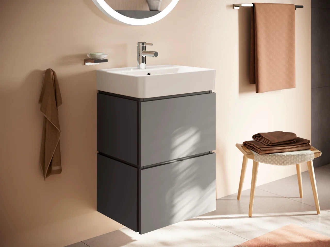 Hansgrohe Zesis S Einhebel-Waschtischmischer mit Metall-Zugstangen-Ablaufgarnitur, Chrom, ComfortZone 70, Ausladung 105 mm, Auslaufhöhe 74 mm