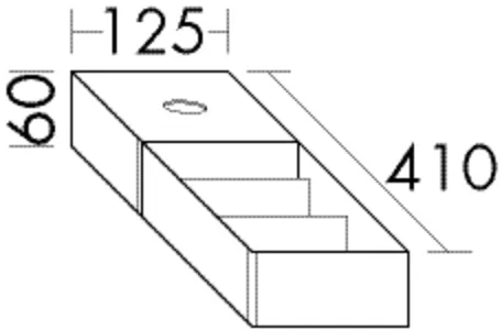 Burgbad Zubehör Set 3, 410x125x60 mm, Schwarz Hochglanz/Acryl Matt