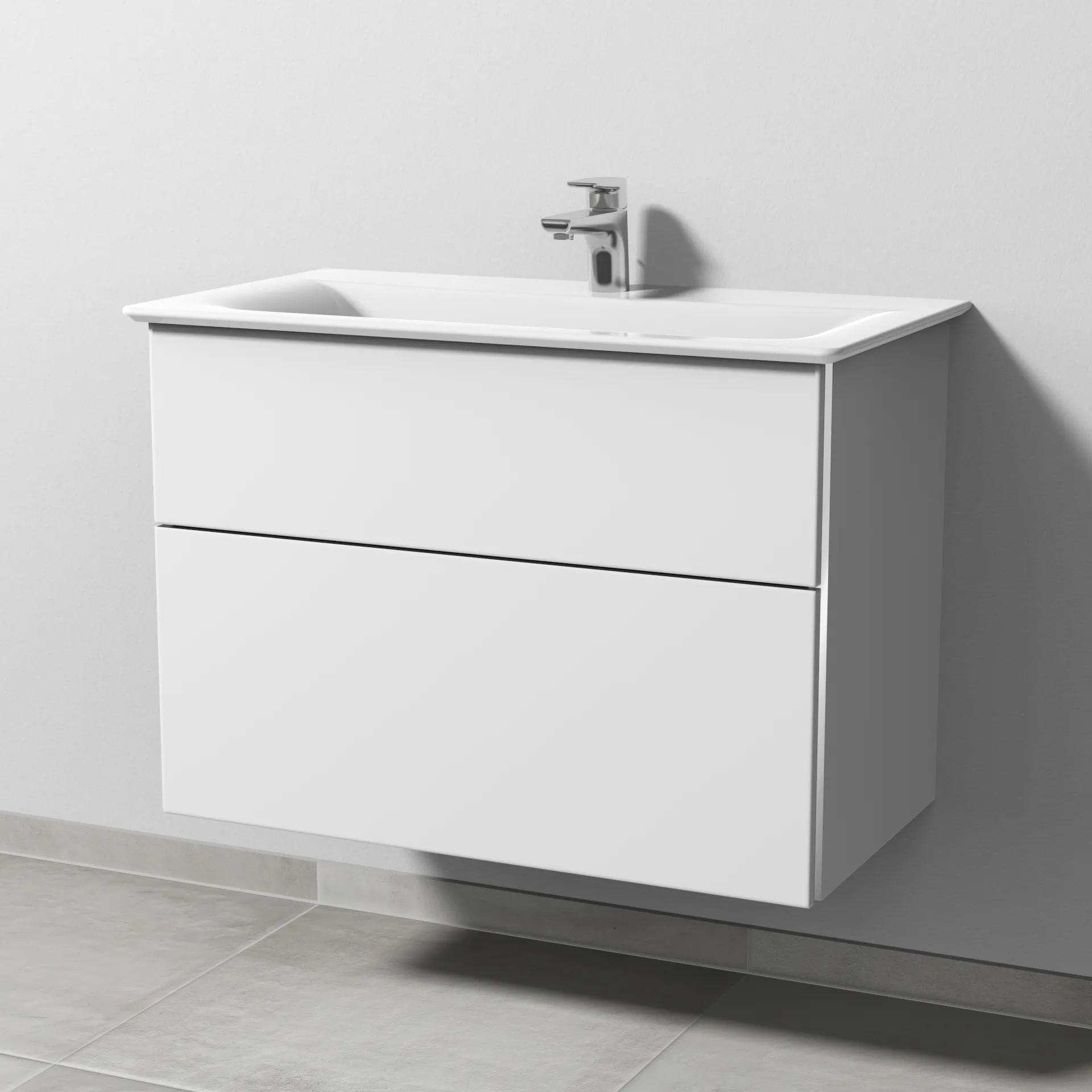 Sanipa Waschtischunterschrank „3way“ passend zu Keramik-Waschtische Connect Air von Ideal Standard 790 × 585 × 437 mm in Weiß-Soft