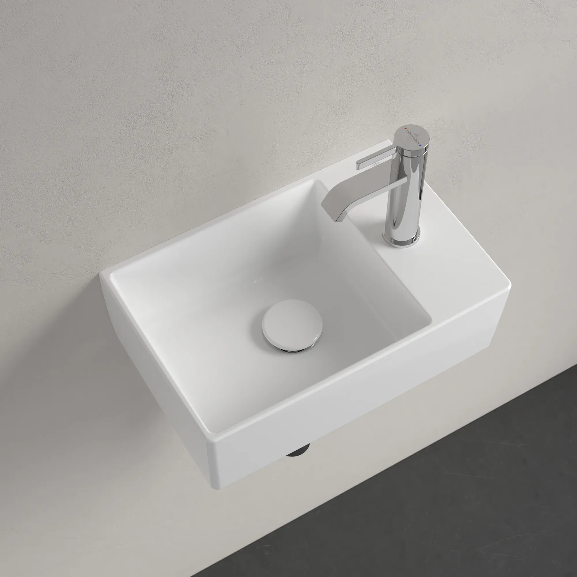 Villeroy & Boch Handwaschbecken aus TitanCeram geschliffen „Memento 2.0“ 400 × 260 × 111 mm, mit Hahnlochbohrung, Hahnlochposition mittig in Weiß Alpin Villeroy & Boch Handwaschbecken aus TitanCeram geschliffen „Memento 2.0“ 400 × 260 × 111 mm, mit Hahnlochbohrung, Hahnlochposition mittig in Weiß Alpin