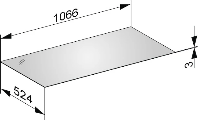 edition 11 abdeckplatte passend zum sideboard 31324/25 1066 x 3 x 524 mm glas cashmere satiniert