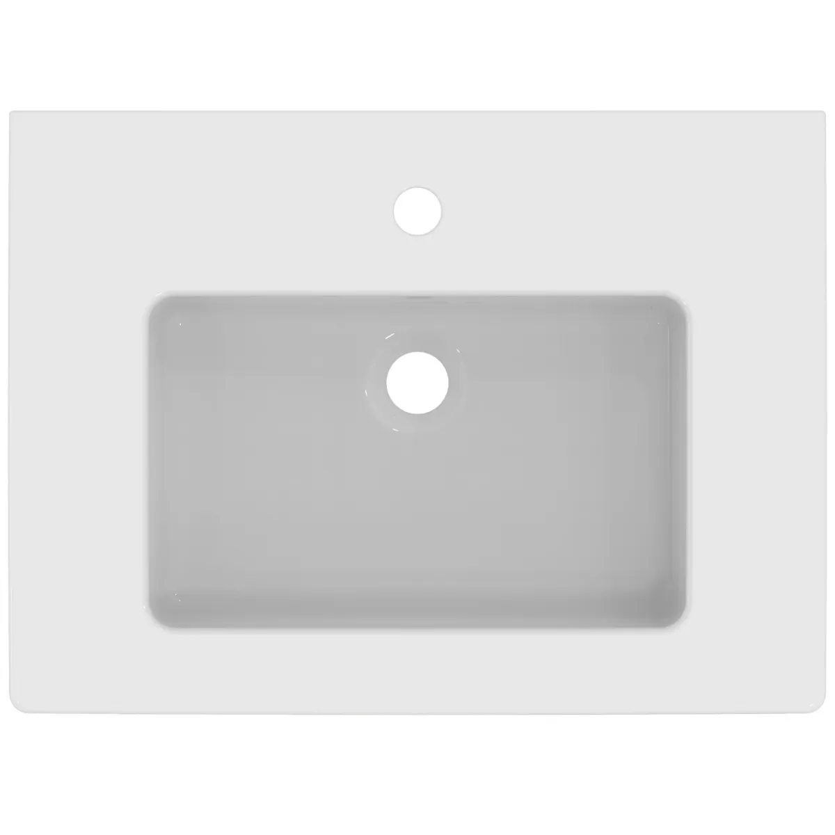 Waschbecken „Eurovit“ 61 × 45 × 14 cm, Hahnlochposition mittig in Weiß