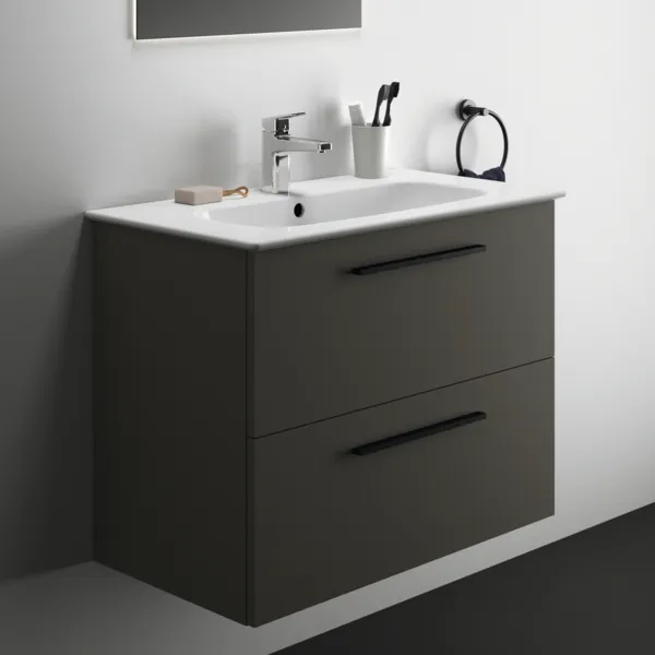 Ideal Standard i.life A Möbelwaschtischunterschrank 800x440x630 mm Quarzgrau matt 2 Auszüge Softclose