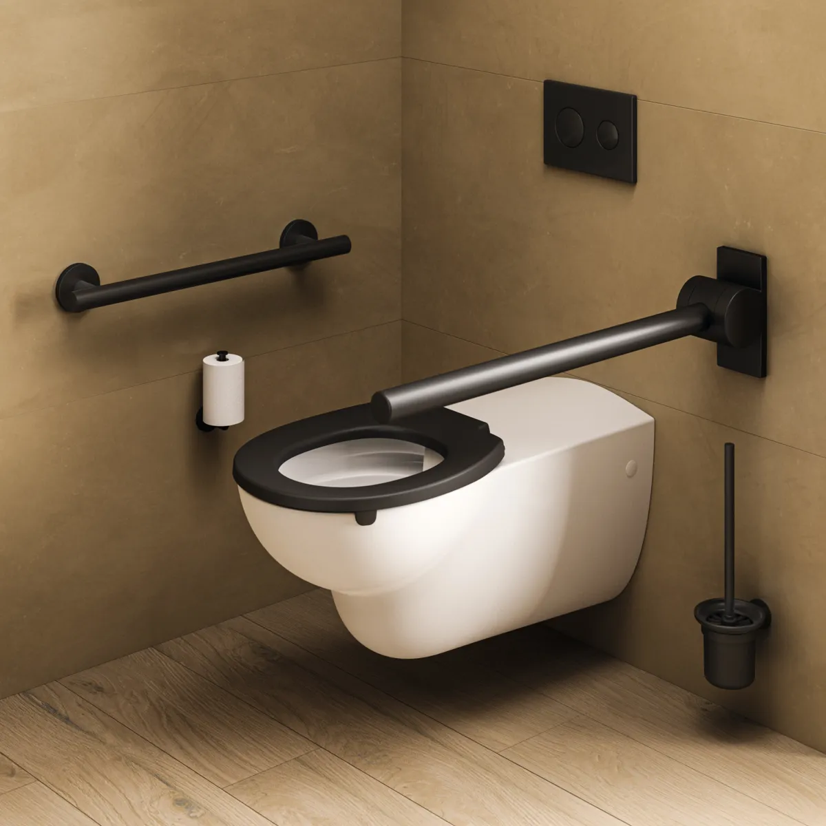 Ideal Standard Toilettenbürstengarnitur „IOM“ 11,5 × 38,4 cm, Befestigung verdeckt Ideal Standard Toilettenbürstengarnitur „IOM“ 11,5 × 38,4 cm, Befestigung verdeckt
