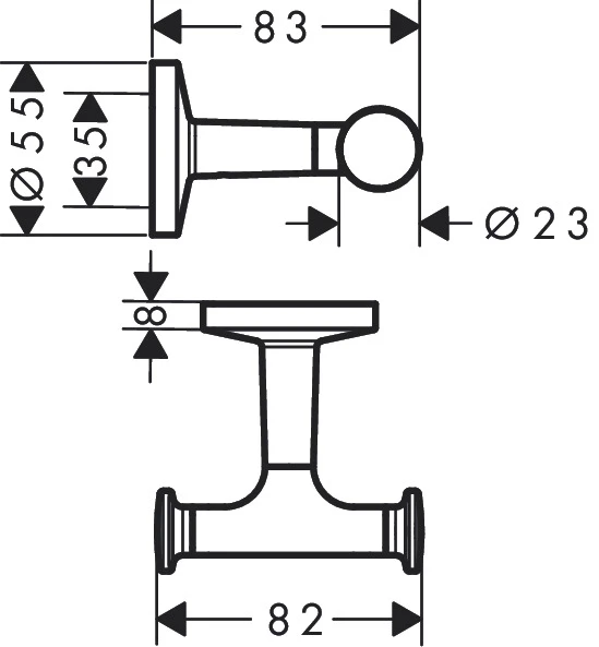 Handtuchhaken doppelt Axor Universal Circular chrom