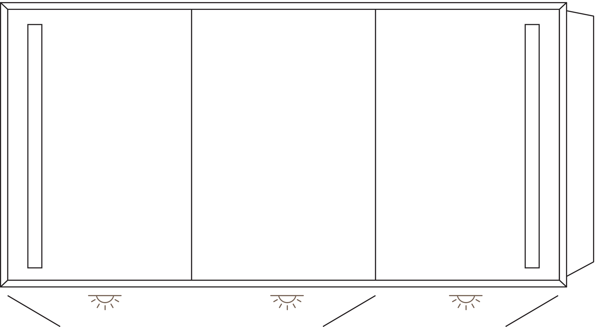 Sanipa Wandeinbau Spiegelschrank „Wilma“ 1549 × 750 × 173 mm Anschlag rechts, rechts, Anschlag rechts