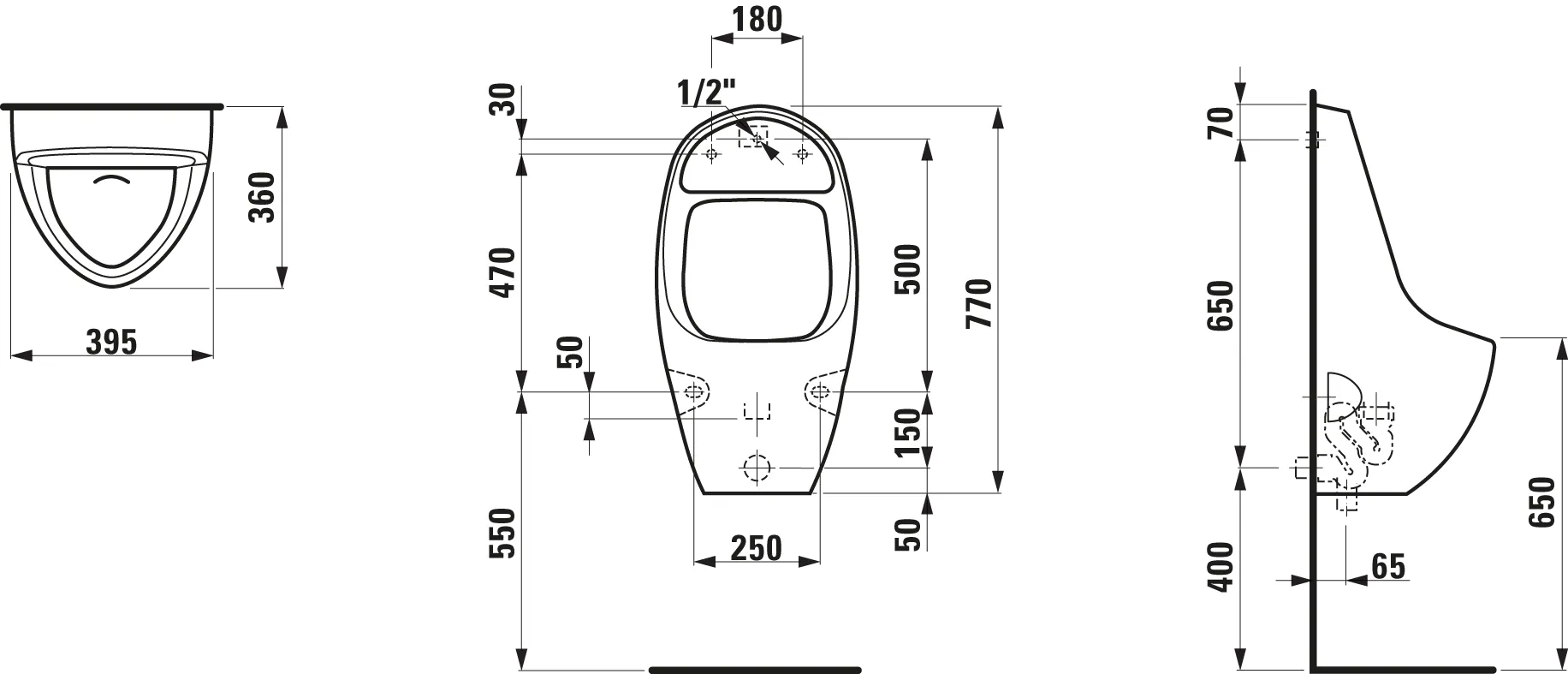 Absaugeurinal TAMARO S 360x395x770 für Batterie mit Steuerung weiß