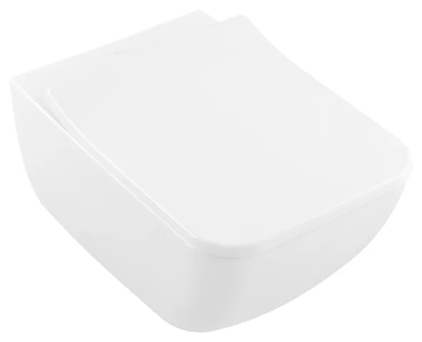 Wand-Tiefspül-WC Combi-Pack DirectFlush „Collaro“ mit SlimSeat 37,5 × 34 × 56 cm in Weiß Alpin, ohne Spülrand, Quick Release, Soft Closing