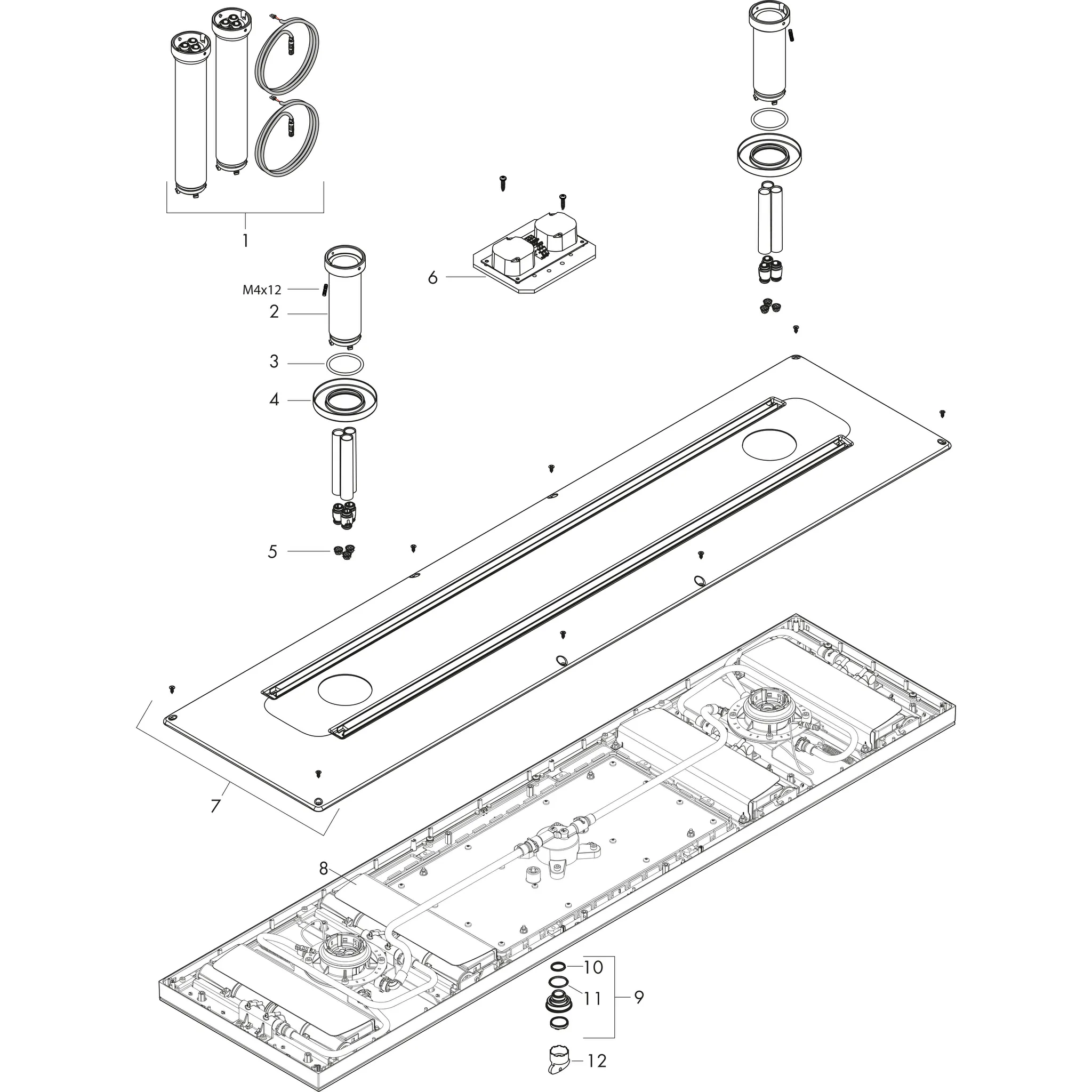 Kopfbrause 1200 4jet Axor ShowerHeaven chrom mit Licht 2700 K