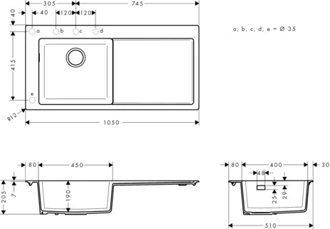 Einbauspüle 450 S5110-F450 graphitschwarz