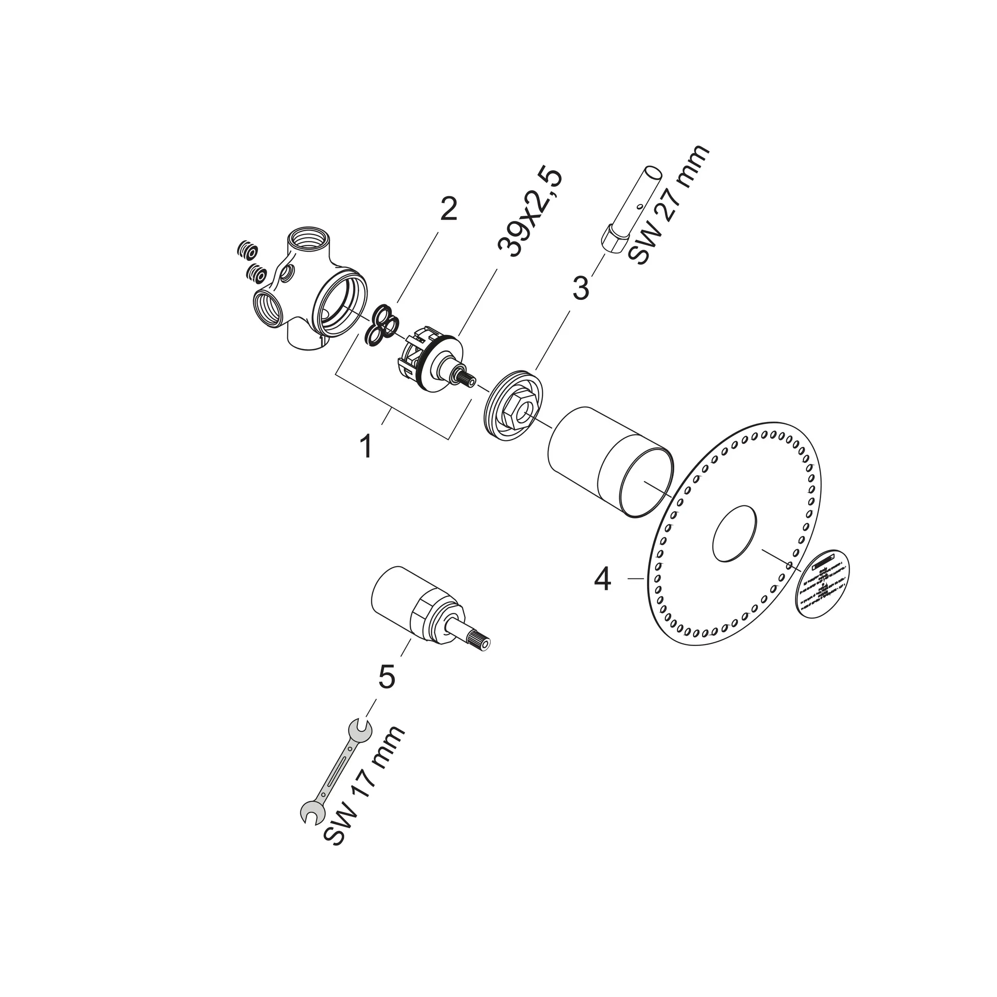 Hansgrohe Ventile, Grundkörper für Trio Ab-/Umstellventil Unterputz Hansgrohe Ventile, Grundkörper für Trio Ab-/Umstellventil Unterputz