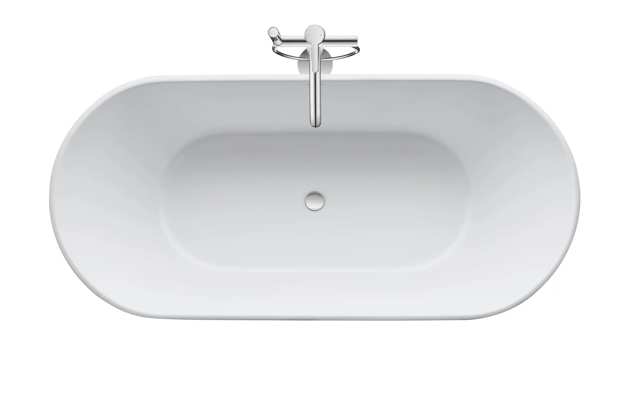 Duravit Badewanne „D-Neo“ freistehend oval 160 × 75 cm, ohne Überlauf, Mittelablauf 