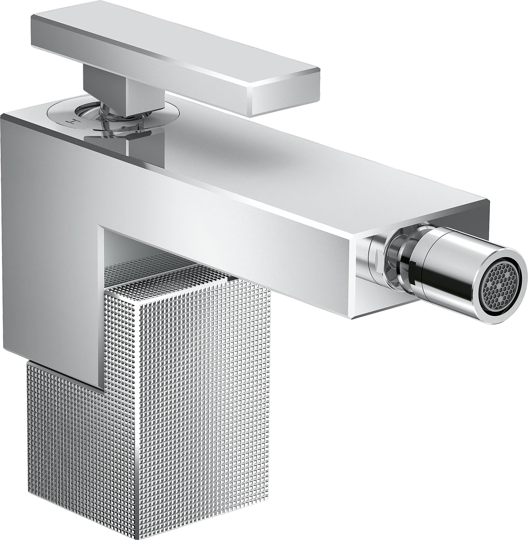 Hansgrohe AXOR Edge Einhebel-Bidetmischer mit Push-Open Ablaufgarnitur - Diamantschliff, Chrom Hansgrohe AXOR Edge Einhebel-Bidetmischer mit Push-Open Ablaufgarnitur - Diamantschliff, Chrom