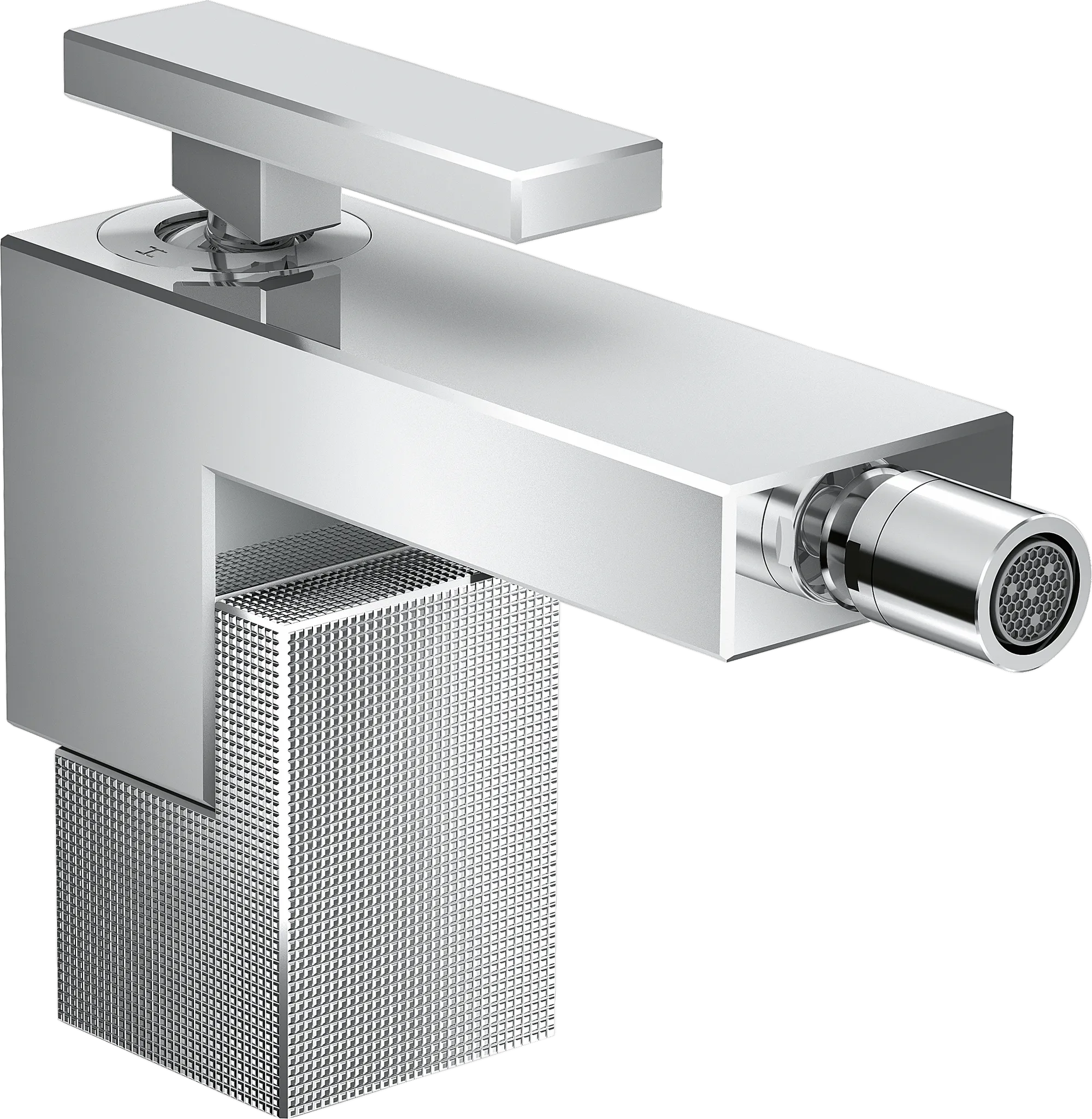 Hansgrohe AXOR Edge Einhebel-Bidetmischer mit Push-Open Ablaufgarnitur - Diamantschliff, Chrom Hansgrohe AXOR Edge Einhebel-Bidetmischer mit Push-Open Ablaufgarnitur - Diamantschliff, Chrom