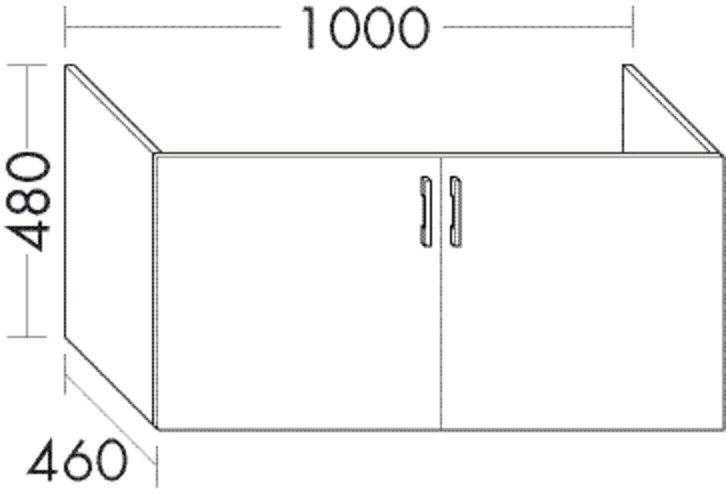 Burgbad Waschtischunterschrank Sys30, 1000 mm breit, 480 mm hoch, 460 mm tief, 2 Türen Burgbad Waschtischunterschrank Sys30, 1000 mm breit, 480 mm hoch, 460 mm tief, 2 Türen