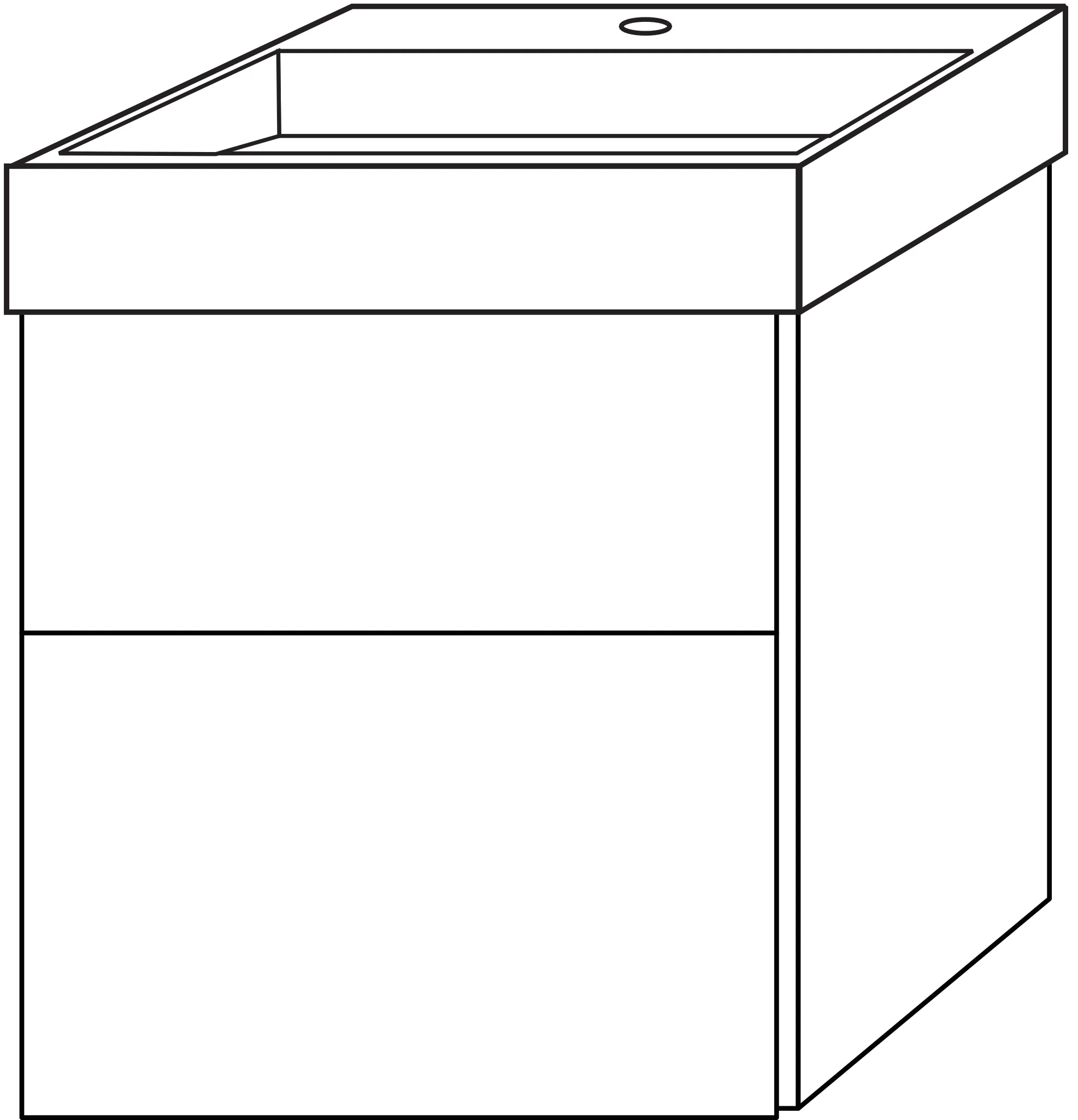 Waschtischunterbau mit Auszügen 3way (BP982) 582x480x442 Graphit-Matt