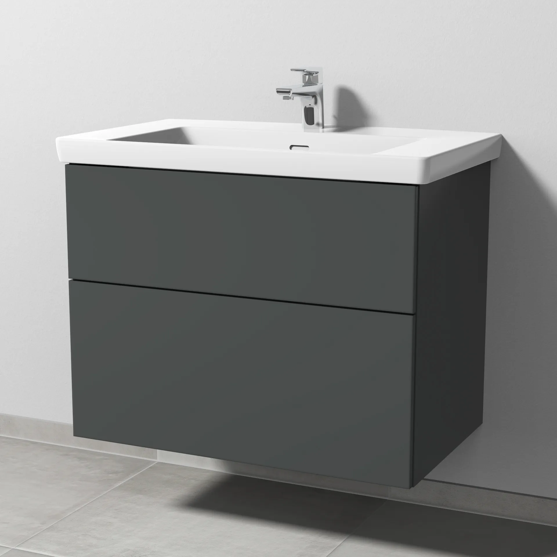 Waschtischunterbau mit Auszügen 3way (SM848) 588x755x462 Anthrazit-Matt