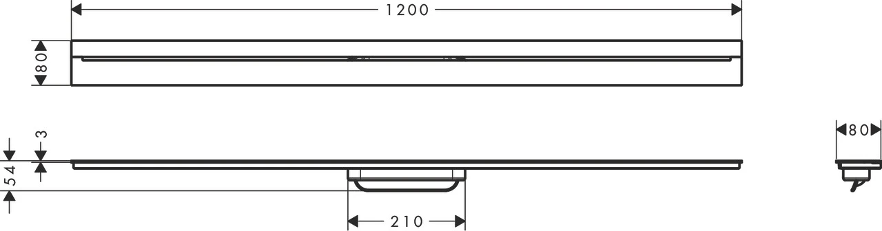 AXOR Drain Fertigset Duschrinne 1200 zur Wandmontage Chrom