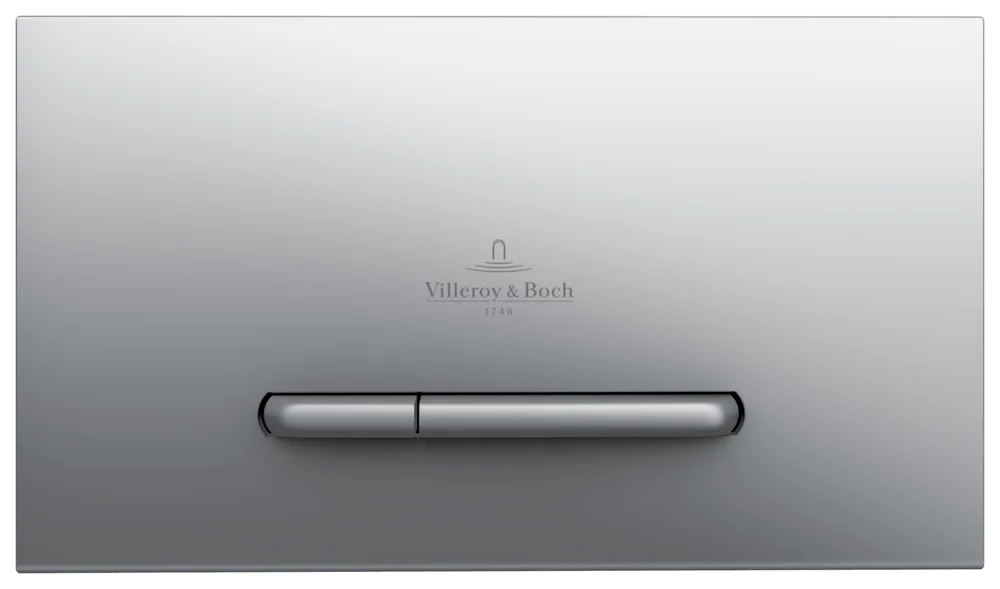 Villeroy & Boch ViConnect WC-Betätigungsplatte 300S, 2-Mengen-Spülung, Chrom Edelmatt
