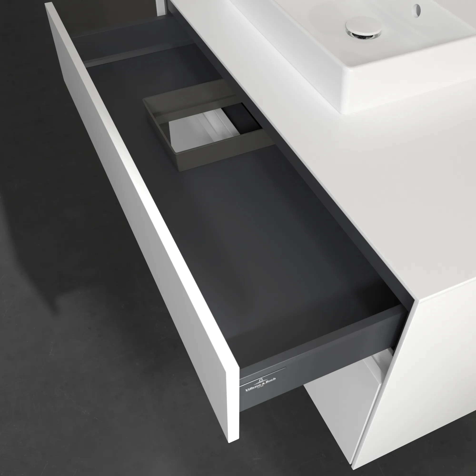 Villeroy & Boch Waschbeckenunterschrank Collaro C01400, Eckig White Matt, 1000x548x500mm, mit SoftClosing, 2 Auszüge