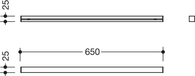 HEWI Ablage in 65 × 2,5 cm