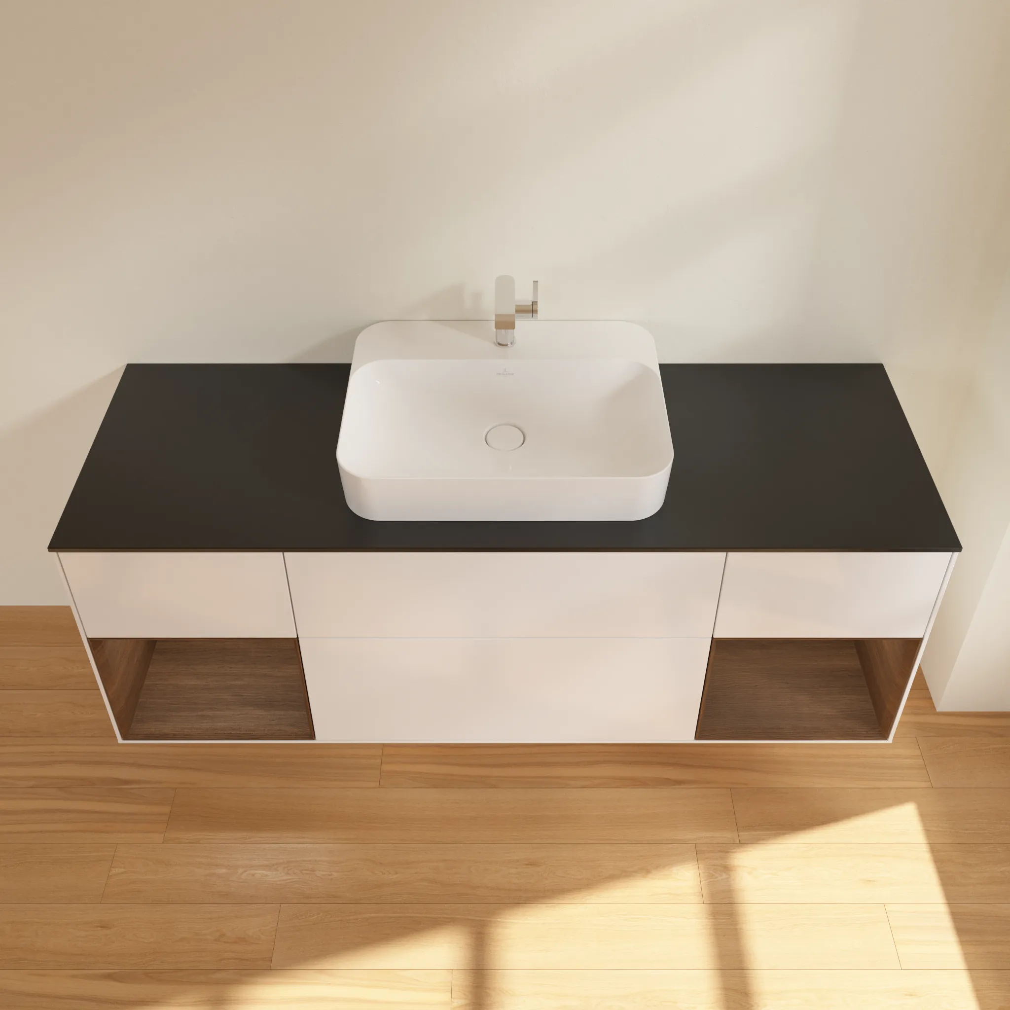 Villeroy & Boch Waschtischunterschrank „Finion“ für Schrankwaschtisch 1600 × 603 × 501 mm Glossy White Lacquer, für Becken mittig