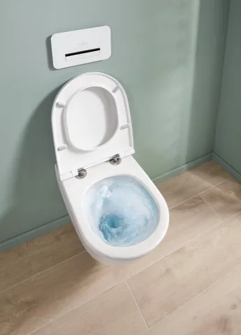 Wand-Tiefspül-WC Combi-Pack „Universo TwistFlush“ 37 × 36 × 56 × 56 cm in Weiß Alpin, mit CeramicPlus, ohne Spülrand Wand-Tiefspül-WC Combi-Pack „Universo TwistFlush“ 37 × 36 × 56 × 56 cm in Weiß Alpin, mit CeramicPlus, ohne Spülrand