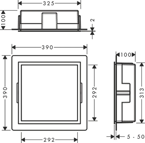 XtraStoris Individual Wandnische mit Designrahmen 300x300x100mm BST/BST