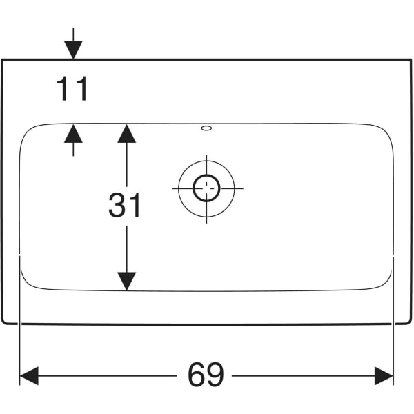 Wandwaschtisch „iCon“, rechteckig 75 × 48,5 cm in weiß alpin