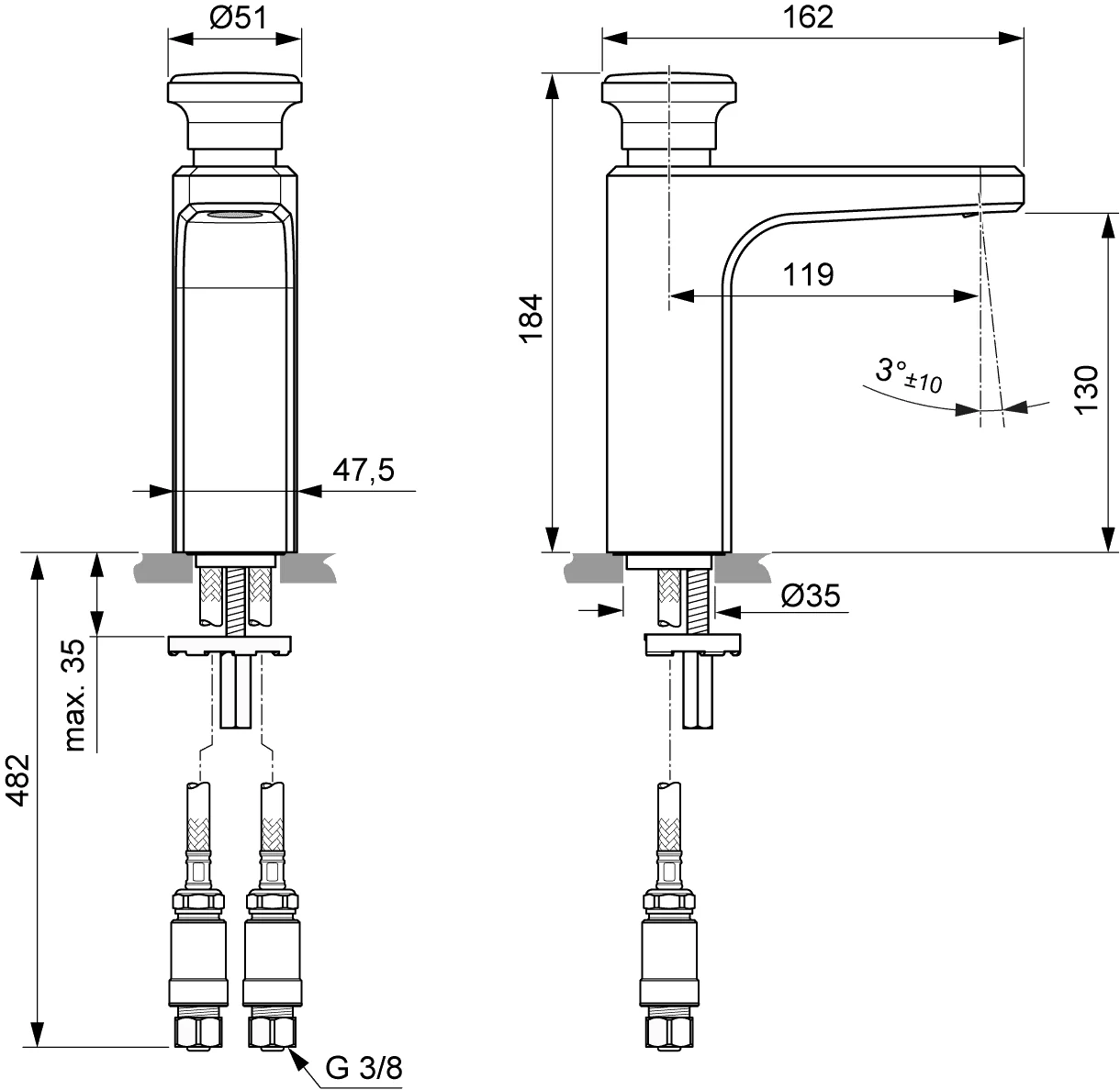 Villeroy & Boch Einhebel-Waschtischarmatur Vea, matt schwarz, 47,5 x 162 x 184 mm, Höhe 184 mm, mit AirPlus und SmartPressure-Technologie Villeroy & Boch Einhebel-Waschtischarmatur Vea, matt schwarz, 47,5 x 162 x 184 mm, Höhe 184 mm, mit AirPlus und SmartPressure-Technologie