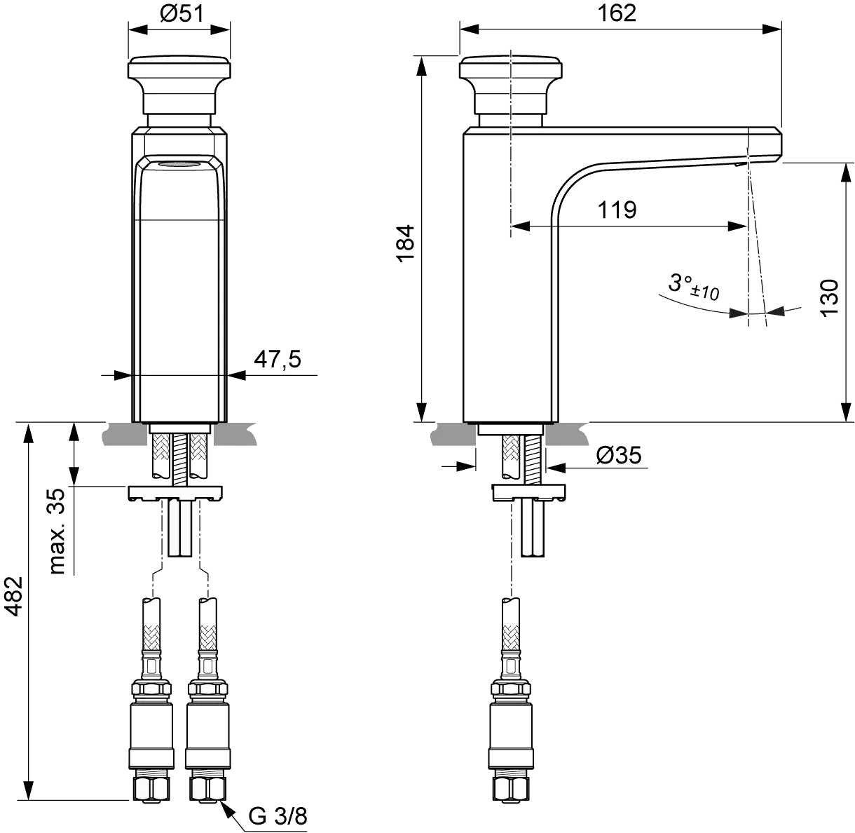 Villeroy & Boch Einhebel-Waschtischarmatur Vea, matt schwarz, 47,5 x 162 x 184 mm, Höhe 184 mm, mit AirPlus und SmartPressure-Technologie Villeroy & Boch Einhebel-Waschtischarmatur Vea, matt schwarz, 47,5 x 162 x 184 mm, Höhe 184 mm, mit AirPlus und SmartPressure-Technologie