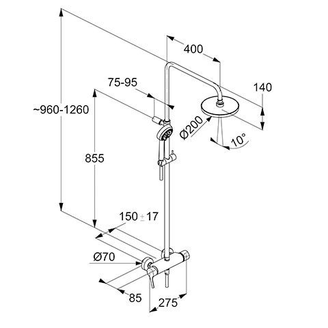 LOGO Einhebelmischer Dual Shower System chrom