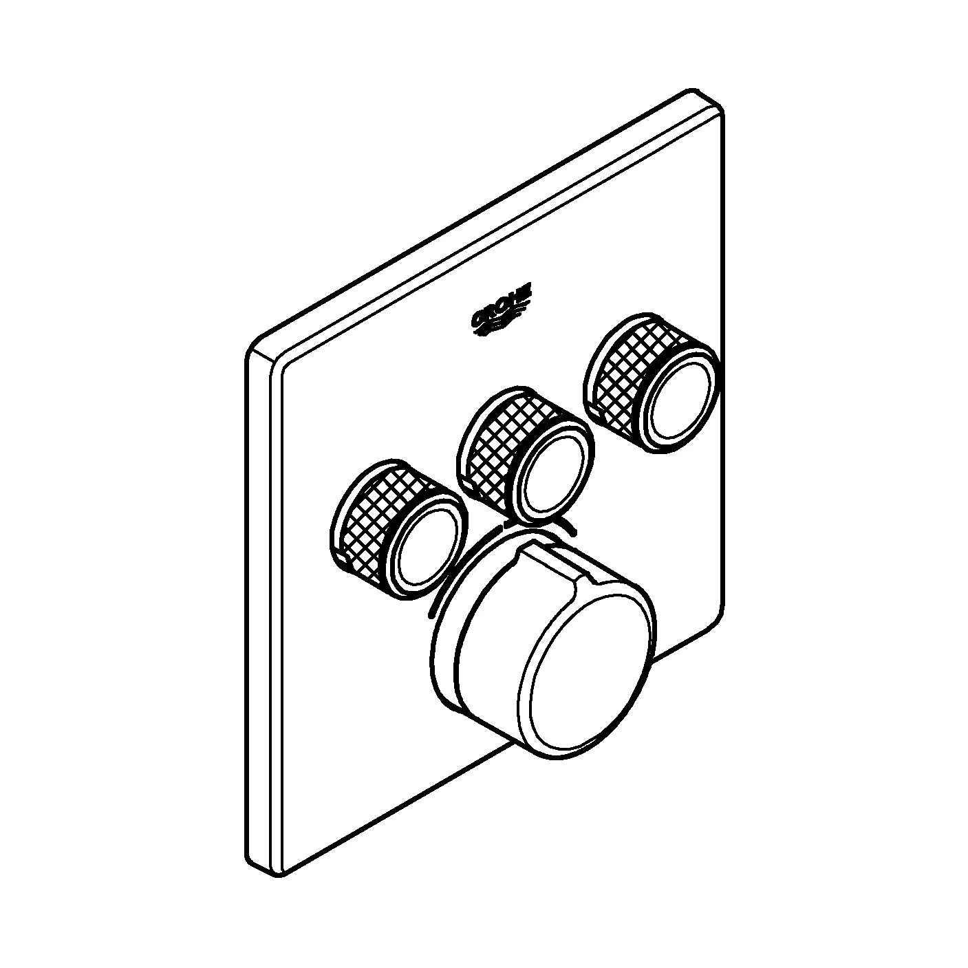 Unterputzmischer SmartControl 29149, mit 3 Absperrventilen, Fertigmontageset für Rapido SmartBox, Wandrosette eckig, chrom