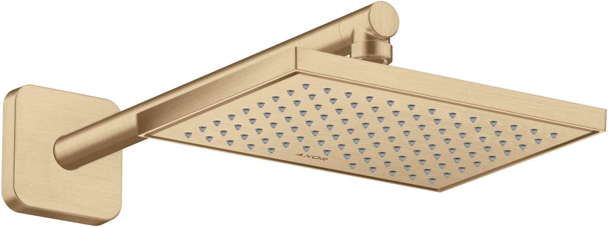 Hansgrohe AXOR ShowerSolutions Brausearm softsquare Brushed Bronze, 390 mm, Aufputzmontage, Messing, G 1/2