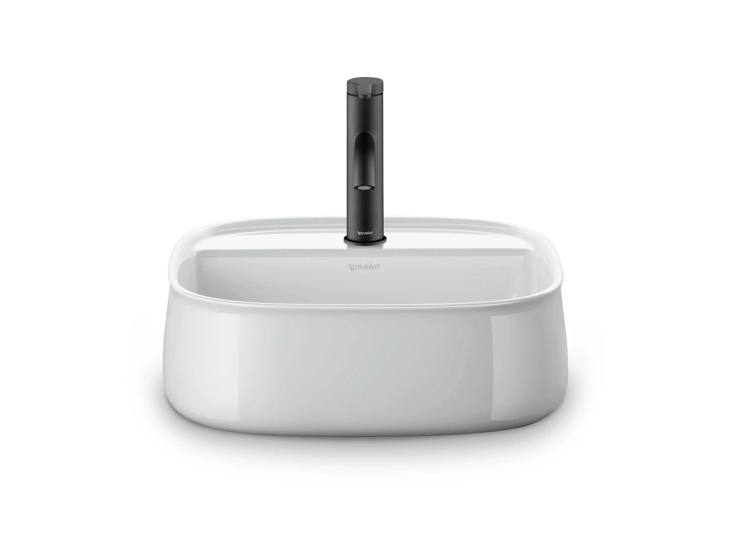 Aufsatzwaschtisch geschliffen „Zencha“ 42 × 42 × 13,5 cm, Hahnlochposition mittig in Weiß Hochglanz Aufsatzwaschtisch geschliffen „Zencha“ 42 × 42 × 13,5 cm, Hahnlochposition mittig in Weiß Hochglanz