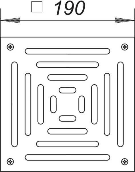 Rost ES 190, massiv, 190 x 190 mm